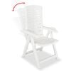vidaXL Garden Chair Set of 4 White Plastic Medium Foldable