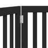 vidaXL Dog Gate Set of 2 Black Poplar Wood Small/Medium Collapsible