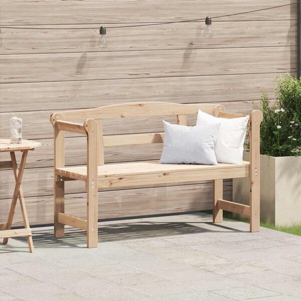 vidaXL Outdoor Bench Natural 46.85 x 17.32 x 29.92 in Solid Pine Wood