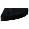 vidaXL Corner Shelf Set of 2 High gloss black Honeycomb MDF