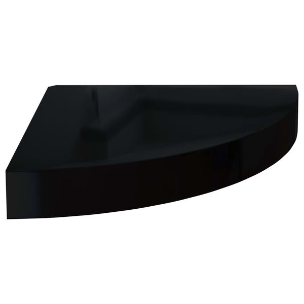 vidaXL Corner Shelf Set of 2 High gloss black Honeycomb MDF