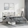 vidaXL Bed Frame Black Powder-Coated Steel King Bed Frame Rectangular