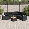 vidaXL 7 Piece Garden Sofa Set Black PE rattan UV-resistant materials