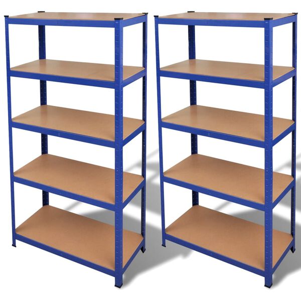 vidaXL Storage Shelf Blue 2pcs