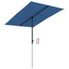 vidaXL Garden Parasol Azure Blue Aluminium, Polyester 6.6 x 4.9 feet