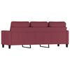 vidaXL 3-Seater Sofa Wine Red Fabric (100% polyester), Metal, Textilene