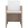 vidaXL Patio Dining Set Set of 4 Beige and Cream White