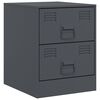 vidaXL Bedside Cabinet Set of 2 Anthracite Steel 13.6 x 15.4 x 17.3 in