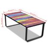 vidaXL Coffee Table Rainbow print on top with black frame