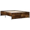 vidaXL Bed Frame Smoked Oak Engineered Wood, Steel Double Durable