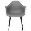 vidaXL Dining Chair Set of 2 Grey Polypropylene, Powder-Coated Metal