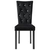 vidaXL Dining Chair Set of 6 Black Polyester Velvet, Wood Standard