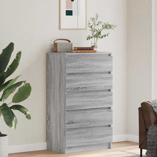 vidaXL Drawer Cabinet Gray Sonoma Engineered wood Medium Drawer Cabinet