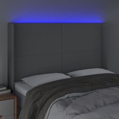 vidaXL LED Headboard Light Gray 57.9"x6.3"x46.5"/50.4" Fabric