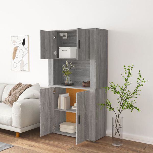 vidaXL Highboard Grey sonoma Engineered wood Medium Highboard