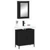 vidaXL Bathroom Furniture Set Black Engineered wood