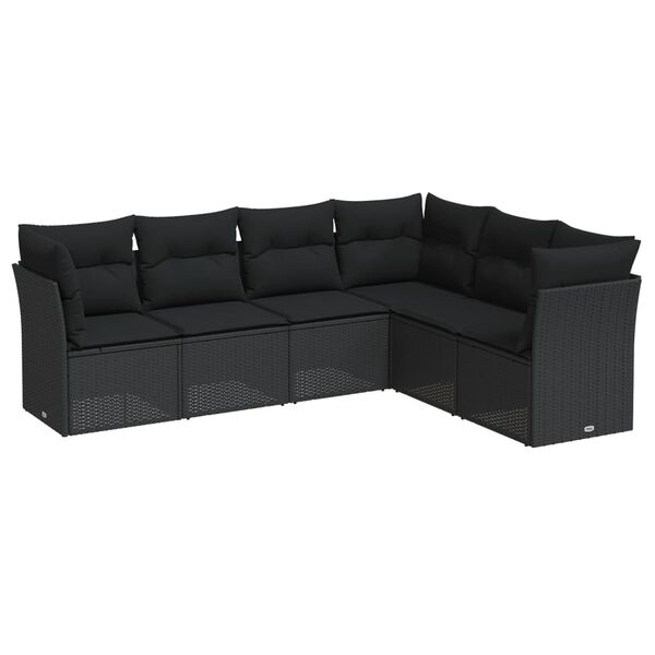vidaXL Garden Sofa Set Black