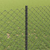 vidaXL Fence with Post Grey 3.28 x 32.81 ft Steel and PVC