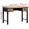 vidaXL Writing Table Natural and Black Solid Mango Wood, Engineered Wood