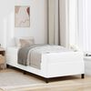 vidaXL Bed Frame with Mattress White 31.50 x 78.74 in Fabric
