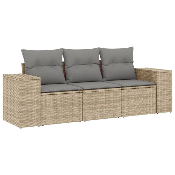 vidaXL Garden Sofa Set Beige, Light Grey