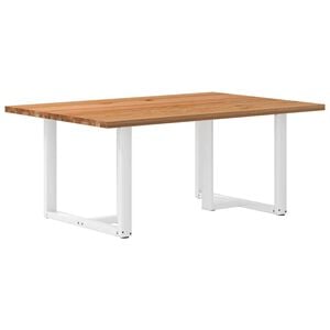 vidaXL Dining Table Light brown, White Solid oak wood Large