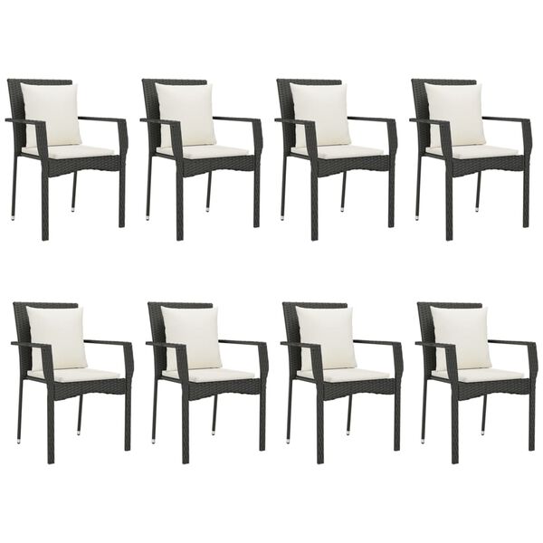 vidaXL Garden Dining Set Black