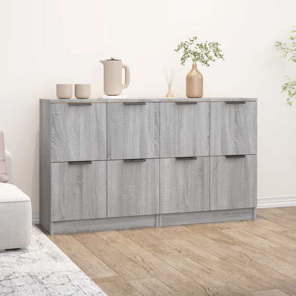 vidaXL Sideboard Set of 2 Grey Sonoma Engineered Wood Medium Sideboard