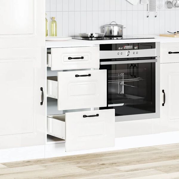 vidaXL Kitchen Base Cabinet High gloss white Engineered wood Medium