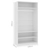 vidaXL Wardrobe White Engineered Wood Compact Wardrobe Rectangular