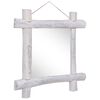 vidaXL Mirror White Reclaimed wood, Glass 27.6 x 27.6 in
