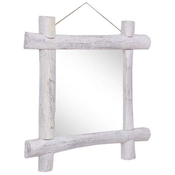 vidaXL Mirror White Reclaimed wood, Glass 27.6 x 27.6 in