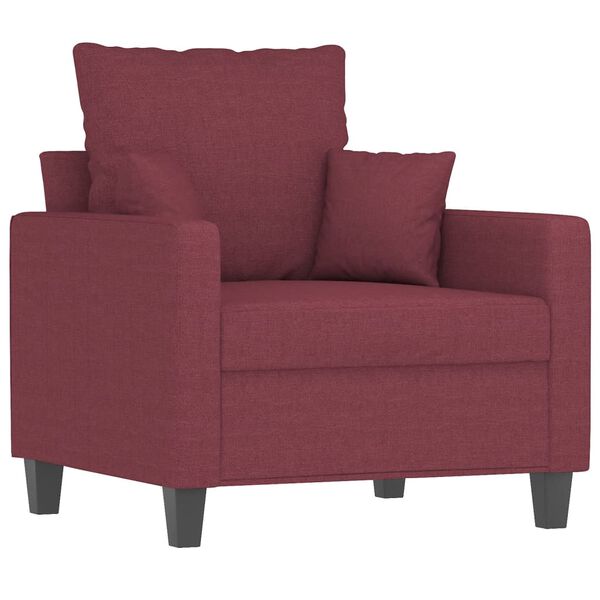 vidaXL Sofa Chair Wine Red Fabric: 100% polyester, Metal, Textilene, Foam