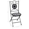 vidaXL Mosaic Bistro Set Black and White