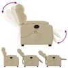 vidaXL Massage Recliner Chair Cream 100% polyester, metal, plywood