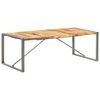 vidaXL Dining Table Brown and Grey Rough Mango Wood and Steel Large