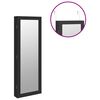 vidaXL Mirror Jewelry Cabinet Black Engineered wood, Glass, Polyester fabric
