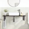 vidaXL Basin Shelf Wall Mounted Steel and Solid Wood Oak
