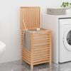 vidaXL Laundry Basket 17.7x17.7x25.6" Solid Wood Walnut