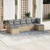 vidaXL Garden Sofa Set Beige PE rattan, powder-coated steel Large