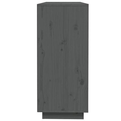 vidaXL Sideboard Gray 43.5"x13.8"x31.5" Solid Wood Pine