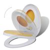 vidaXL Toilet Seats with Soft Close Lids 2 pcs Plastic White and Yellow