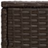 vidaXL Garden Side Table Brown PE rattan Small Stackable