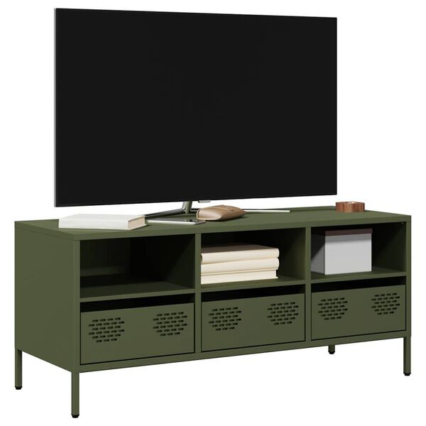 vidaXL TV Cabinet Olive Green Cold-rolled Steel Medium TV Cabinet