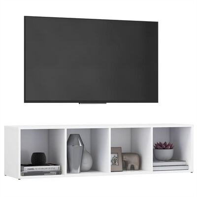 vidaXL TV Stand White 56.1"x13.8"x14.4" Engineered Wood