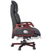 vidaXL Massage Office Chair Black Genuine Leather Large