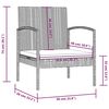 vidaXL Garden Lounge Set Black PE rattan, powder-coated steel, glass