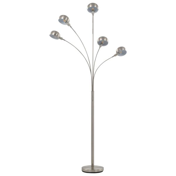 vidaXL Stand Lamp Silver and white Chrome-plated steel Extra Tall