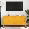 vidaXL TV Cabinet Mustard Yellow Steel Medium TV Cabinet Rectangular