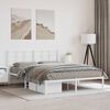 vidaXL Bed Frame White Powder-Coated Steel King Size Bed Frame
